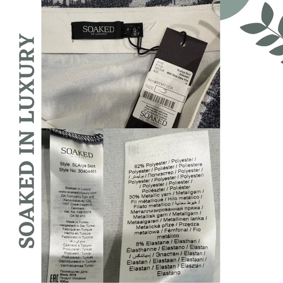 Soaked in Luxury Metallic Zebra Midi Skirt Stretch Grey – Size Small - Picture 5 of 5